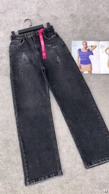 عکس-شلوار جین زنانه تابستانه زغالی