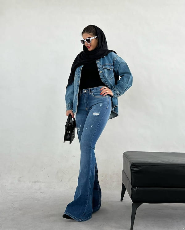 عکس-نیم بوت زنانه جین تک رنگ