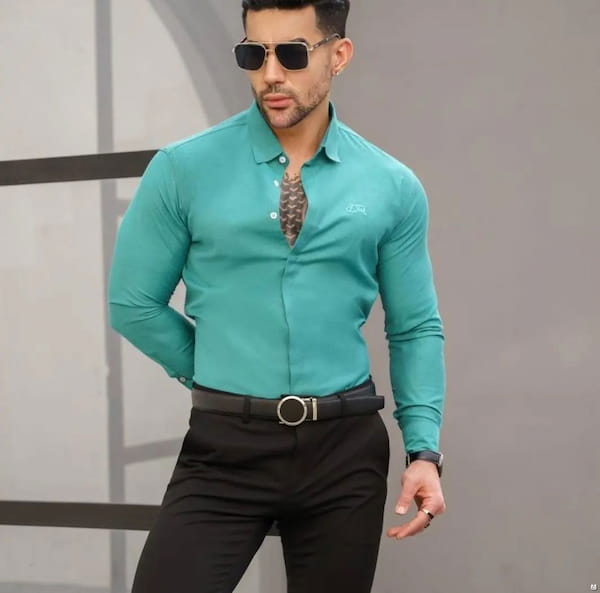 عکس-پیراهن مردانه تک رنگ