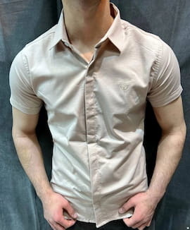 پیراهن آستین کوتاه مردانه پنبه تک رنگ