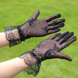 دستکش زنانه تور تک رنگ