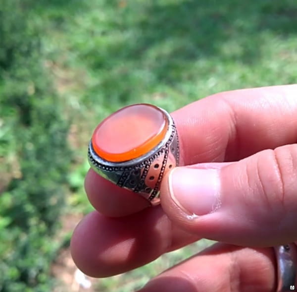 عکس-انگشتر مردانه نقره پرتقالی