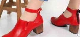 کفش روزمره زنانه چرم طبیعی قرمز