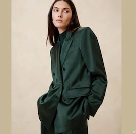 کت استردار زنانه ساتن سبز