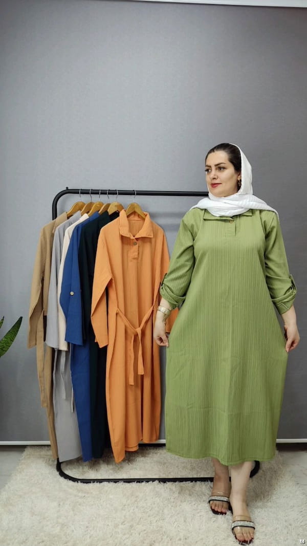 عکس-پیراهن یقه دار زنانه کرپ