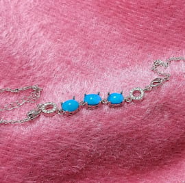 دستبند زنانه نقره آبی