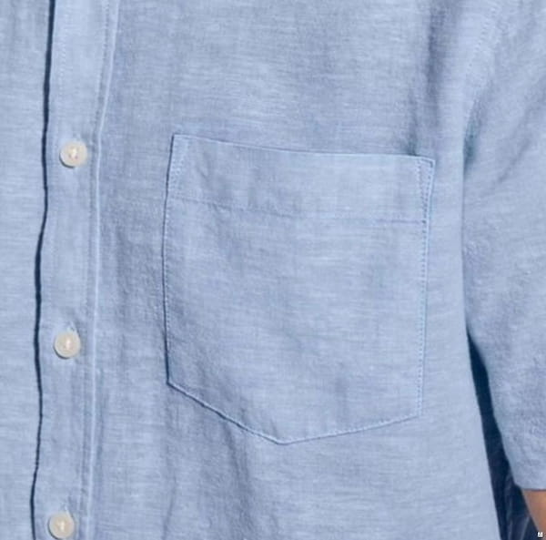 عکس-پیراهن آستین کوتاه لینن مردانه لیورجی آبی روشن