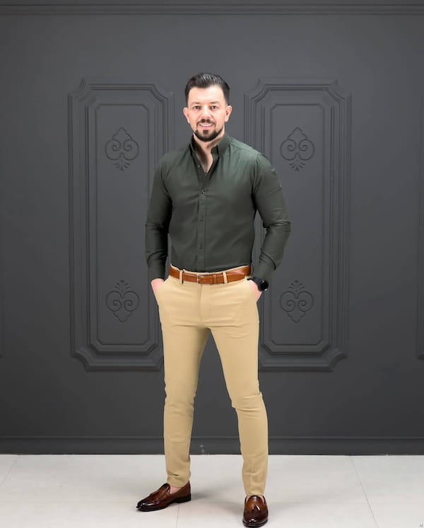 عکس-پیراهن آستین بلند مردانه پنبه