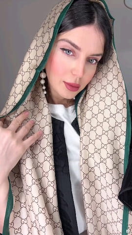 شال زنانه ابریشم گوچی تک رنگ