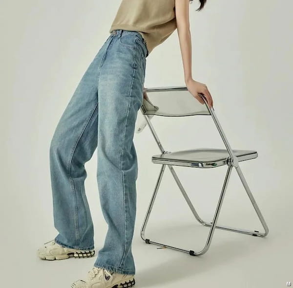 عکس-شلوار جین دخترانه تک رنگ