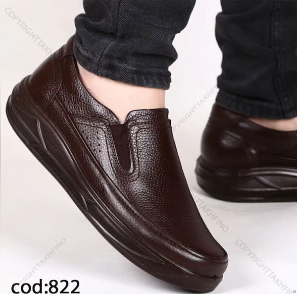 عکس-کفش روزمره مردانه چرم طبیعی مشکی