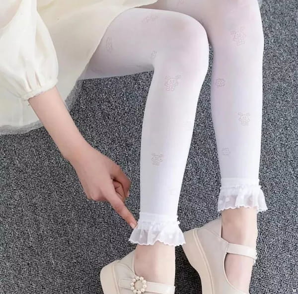 عکس-ساق شلواری دخترانه پنبه سفید