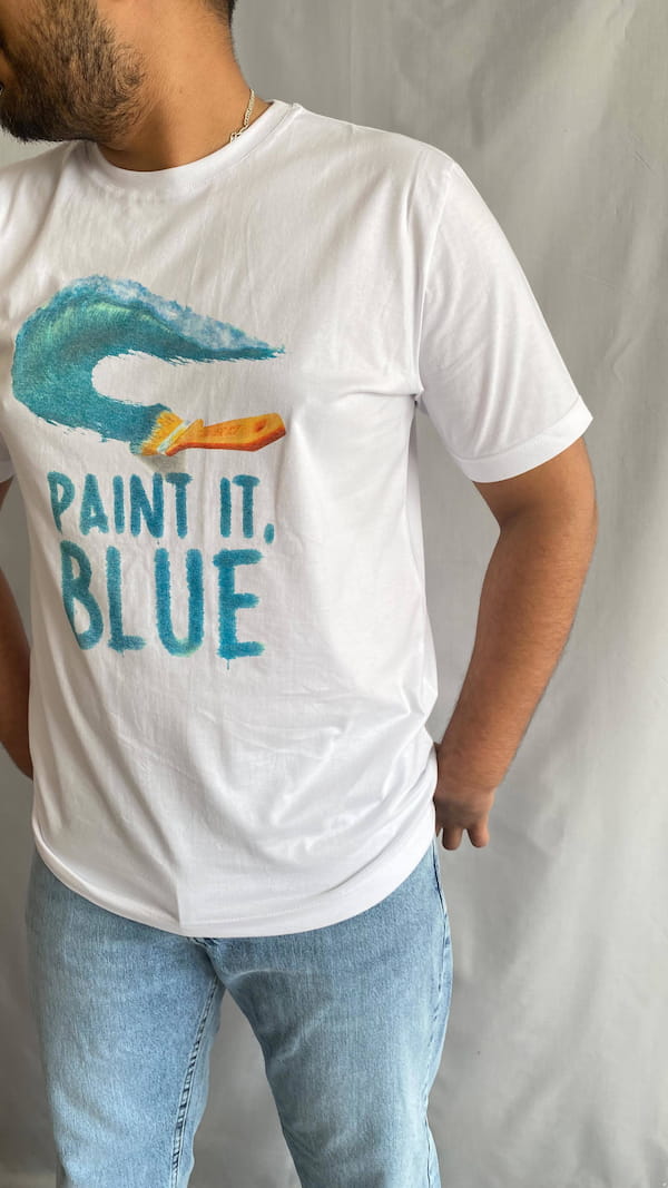 عکس-تیشرت مردانه آبی