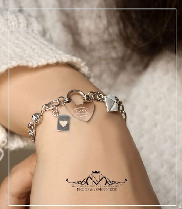 عکس-دستبند مردانه نقره تیفانی