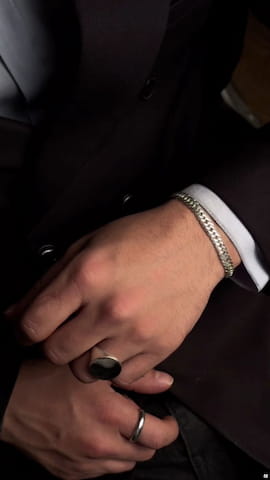 دستبند مردانه نقره کارتیه