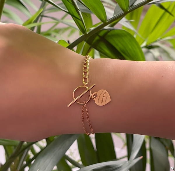 عکس-دستبند زنانه طلا تیفانی