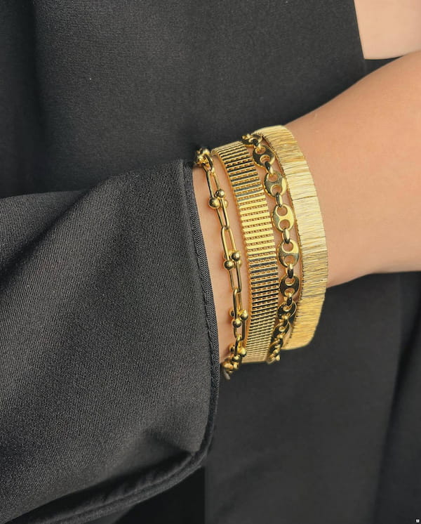 عکس-دستبند زنانه طلا هرمس
