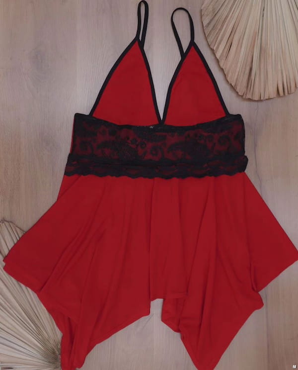 عکس-لباس خواب زنانه ویسکوز قرمز