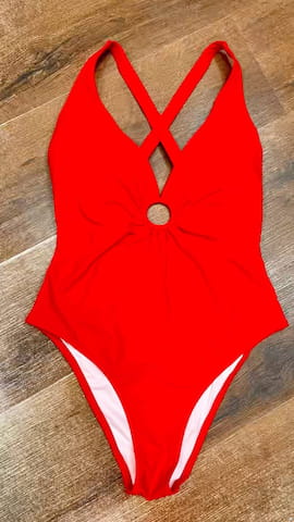 لباس شنا زنانه نخ قرمز
