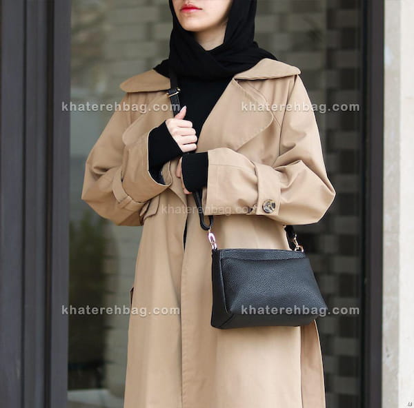 عکس-کیف زنانه چرم مصنوعی مشکی