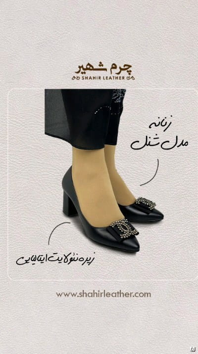 عکس-کفش روزمره مجلسی چرم طبیعی زنانه شنل