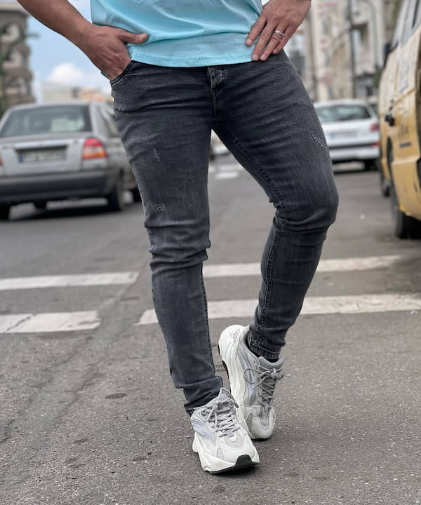 عکس-شلوار جین مردانه دمپا آبی