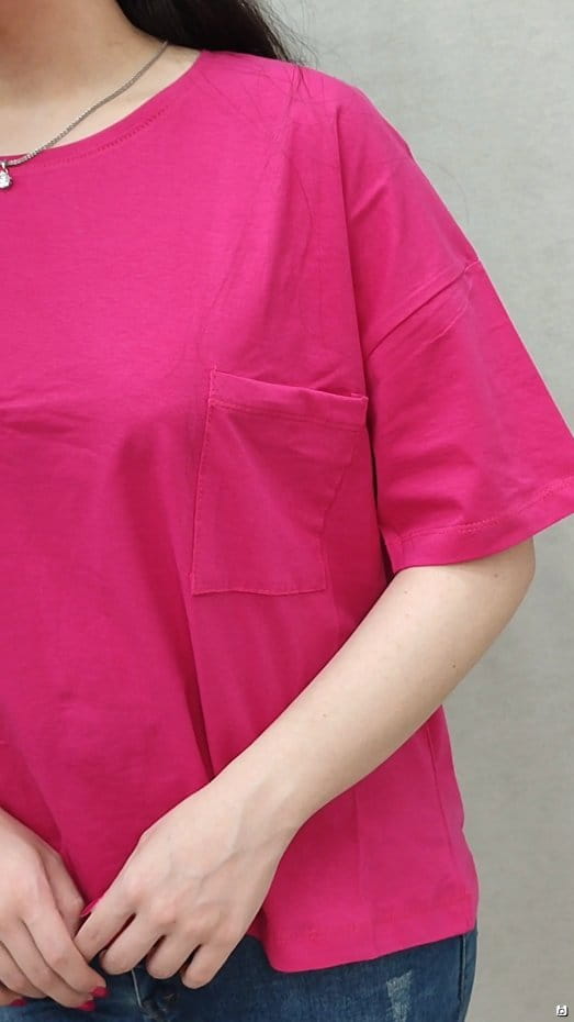 عکس-تیشرت زنانه پنبه تک رنگ