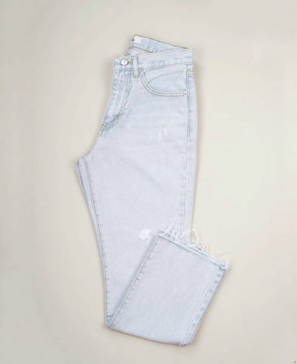 عکس-شلوار جین زنانه دمپا تک رنگ