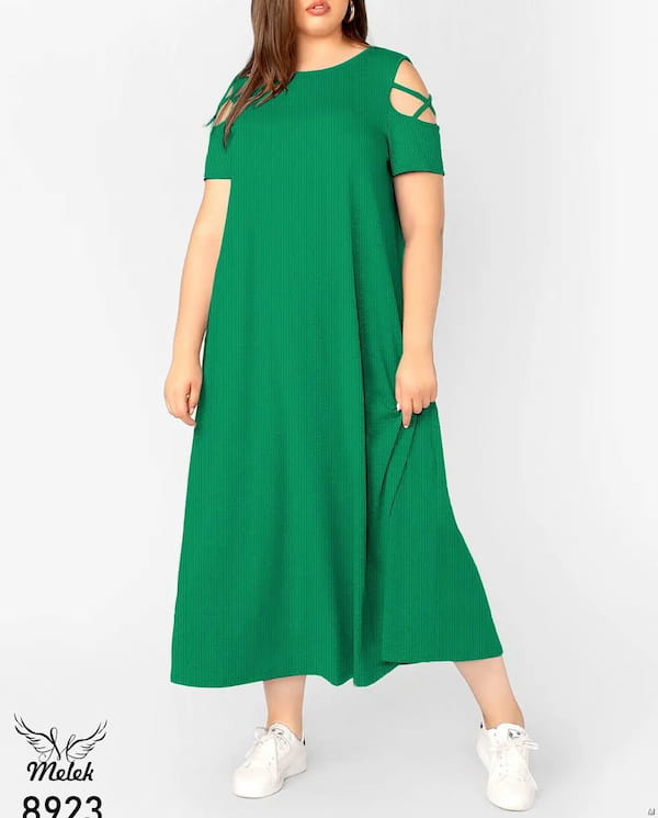 عکس-پیراهن یقه گرد زنانه فلامنت سبز