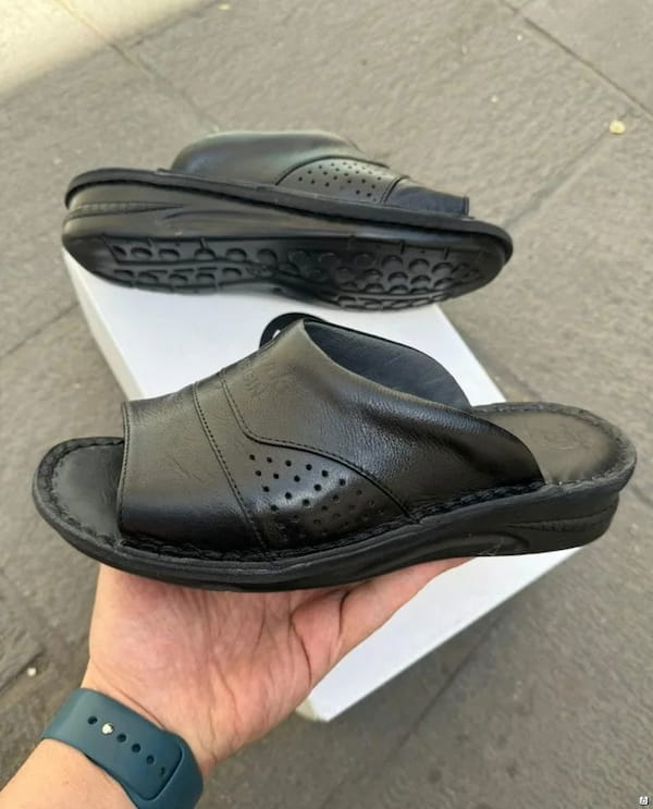 عکس-کفش روزمره مجلسی مردانه چرم طبیعی گاوی مشکی