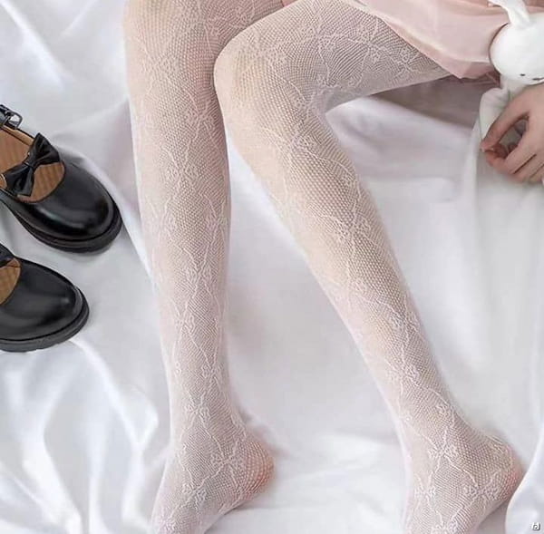 عکس-جوراب شلواری زنانه گیپور سفید