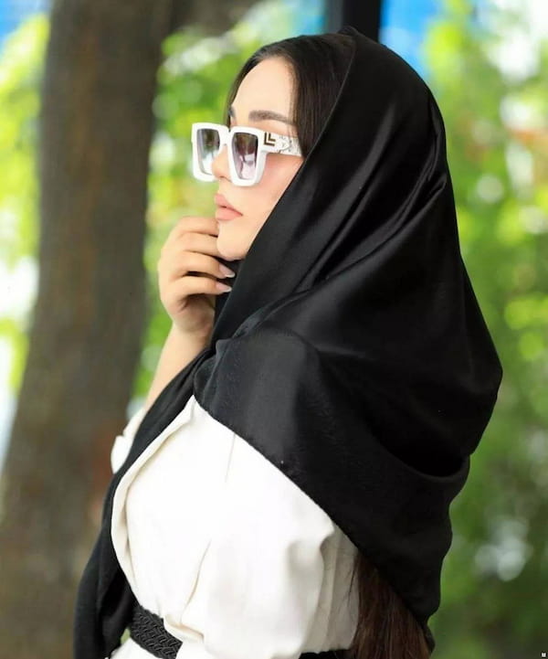 عکس-روسری تابستانه زنانه کرپ مشکی