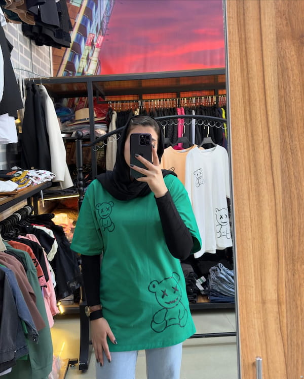 عکس-تیشرت خرسی زنانه نخ پنبه