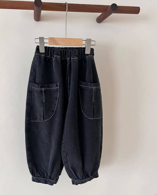 عکس-شلوار جین بچگانه سنبادی تک رنگ