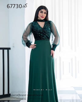 لباس مجلسی زنانه مخمل سبز