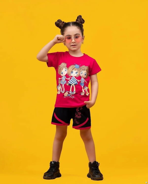 عکس-تیشرت چاپ زول دخترانه نخ پنبه