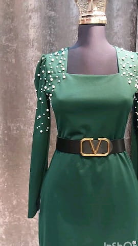 لباس مجلسی زنانه کرپ سبز