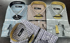 پیراهن چهارخونه مردانه تک رنگ