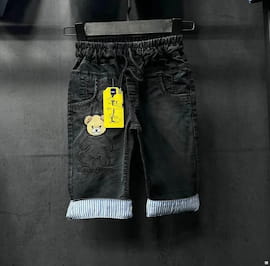 شلوارک تابستانه بچگانه جین زغالی