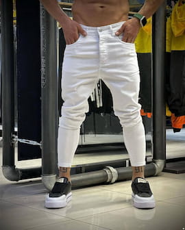 شلوار جین مردانه سفید