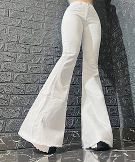 شلوار جین زنانه دمپا سفید