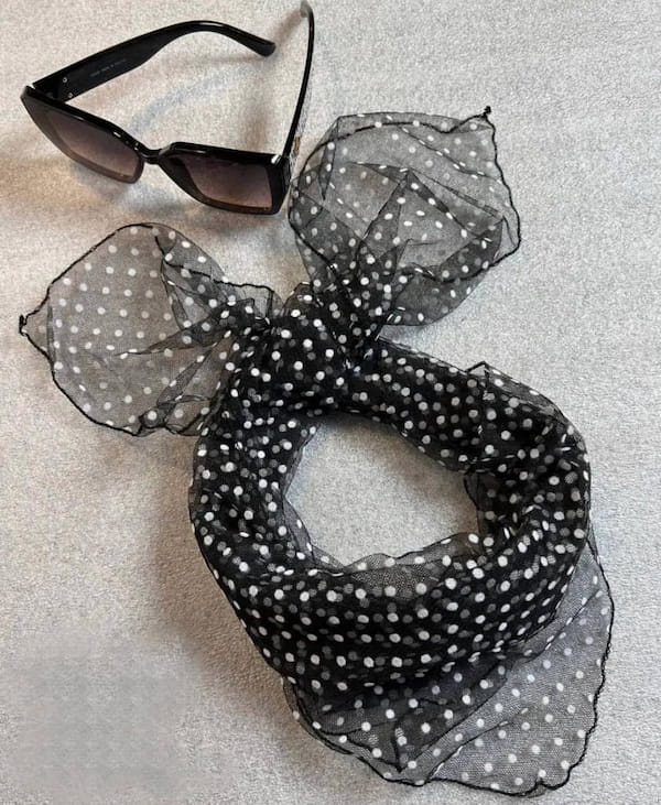 عکس-مینی اسکارف گلدوزی زنانه حریر