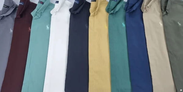 عکس-پیراهن اسپرت مردانه نخی تک رنگ