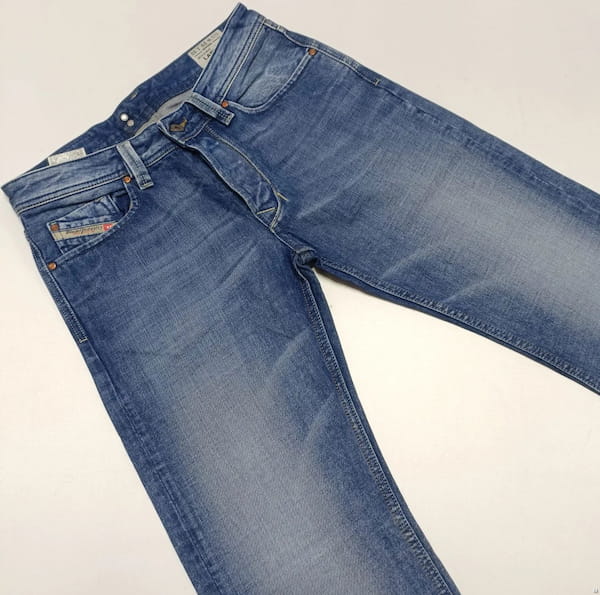 عکس-شلوار جین مردانه دمپا آبی روشن