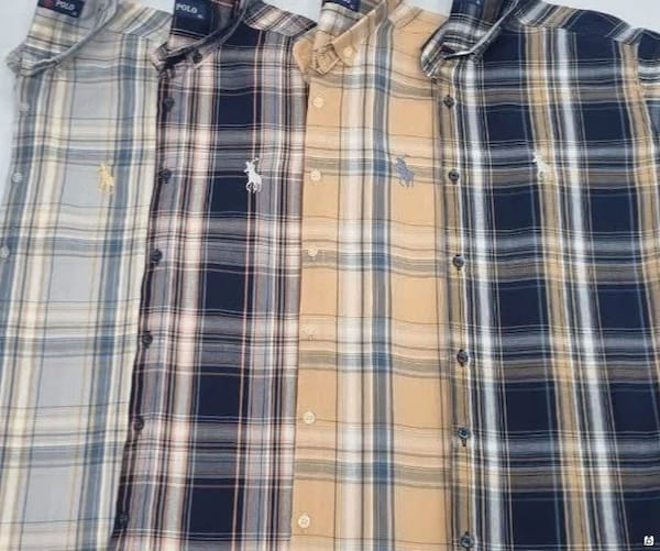 عکس-پیراهن چهارخونه مردانه نخ تک رنگ