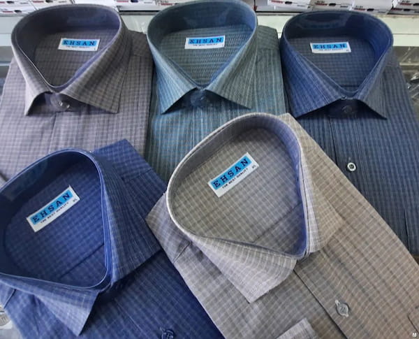عکس-پیراهن چهارخونه مردانه تترون تک رنگ