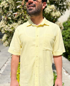 پیراهن مردانه لینن لیمویی