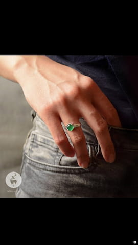 انگشتر زنانه نقره سبز