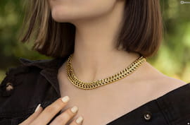 گردنبند زنانه استیل طلایی