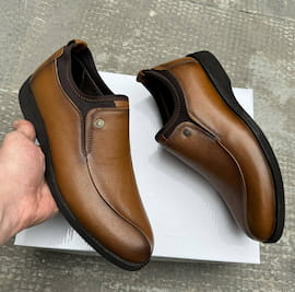 کفش روزمره جورابی چرم طبیعی گاوی مردانه ونس مشکی
